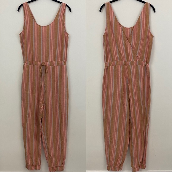 Drew Stripe Jumpsuit Sleeveless Scoop V Neck Small - Picture 1 of 8